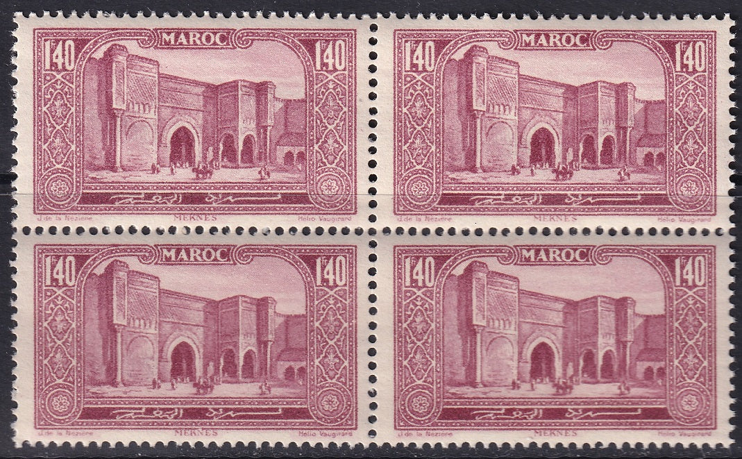 French Morocco 1927 Sc 110 block MNH**