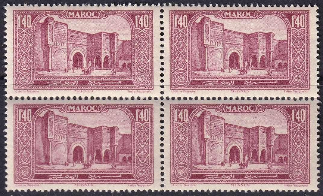 French Morocco 1927 Sc 110 block MNH**