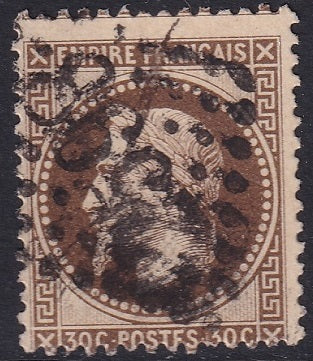 France 1867 Sc 34a used "2598" (Meurthe) GC cancel