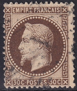 France 1867 Sc 34a used Paris "1" star cancel