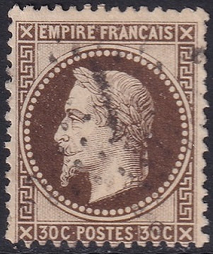 France 1867 Sc 34a used Paris "1" star cancel