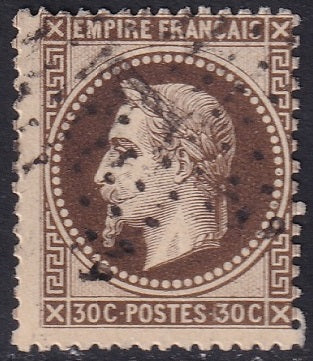 France 1867 Sc 34a used Paris "1" star cancel