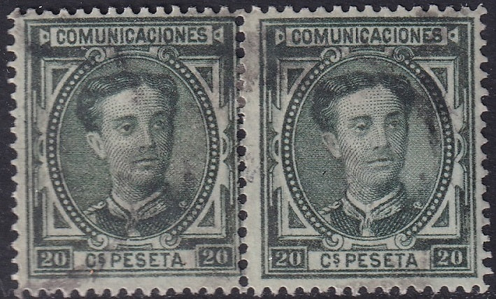 Spain 1876 Sc 224 pair used