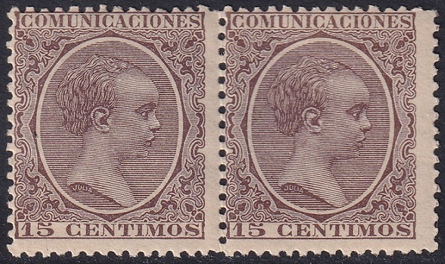 Spain 1889 Sc 261 pair MNH** toned gum