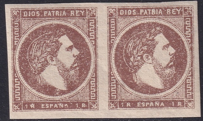 Spain 1875 Sc X7 Carlist pair MH* with variety