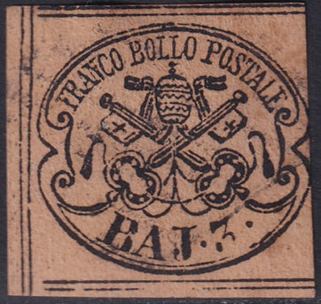 Italy Roman States 1852 Sc 4a Papal States used light cancel