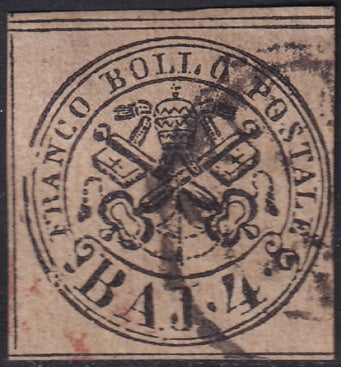 Italy Roman States 1852 Sc 5c Papal States used date cancel