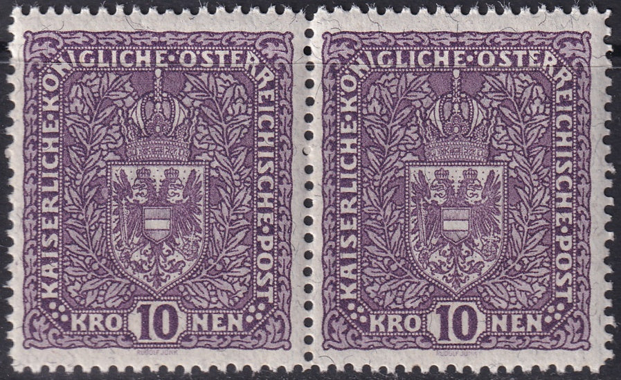 Austria 1919 Sc 175a pair MNH** granite paper type I