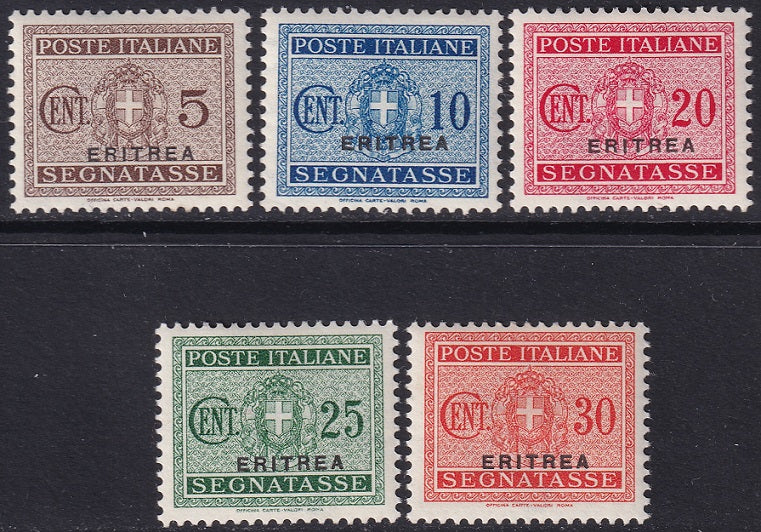 Eritrea 1934 Sc J15-9 postage due partial set MLH*