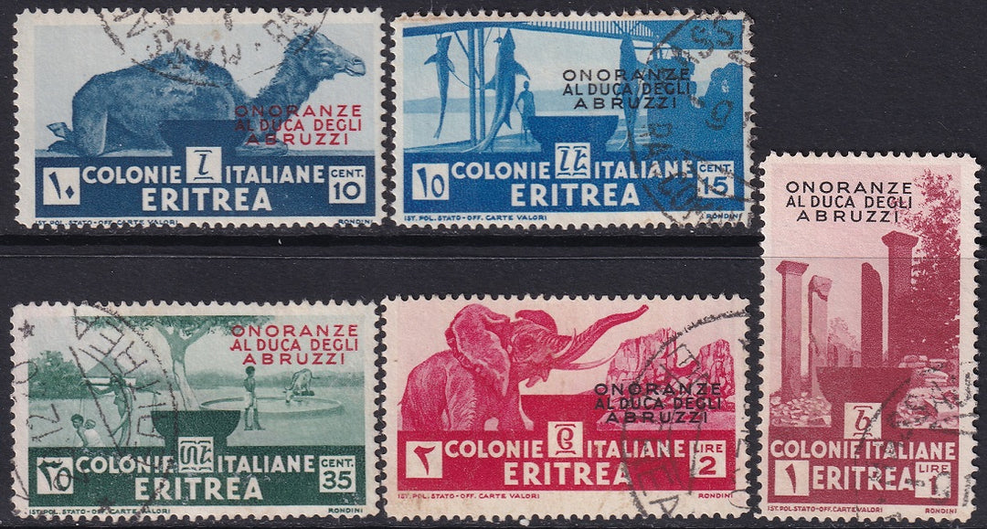 Eritrea 1934 Sc 168-72 partial set used Abruzzi issue