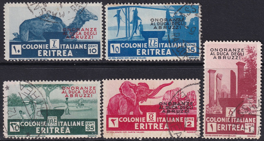 Eritrea 1934 Sc 168-72 partial set used Abruzzi issue