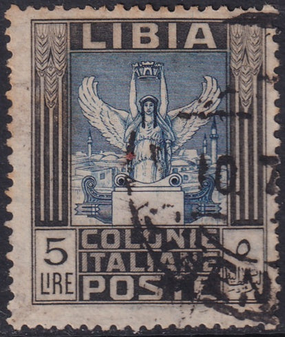 Libya 1921 Sc 30d used perf 14x13.25 toning