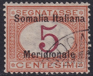 Somalia 1906 Sc J1 postage due used Mogadiscio cancel