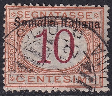 Somalia 1909 Sc J13 postage due used Mogadiscio cancel