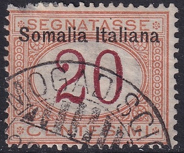 Somalia 1909 Sc J14 postage due used damaged corner