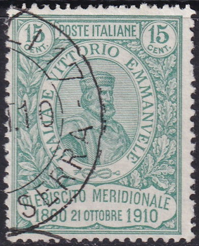 Italy 1910 Sc 118 used Serra cancel