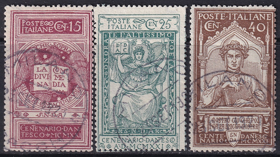 Italy 1921 Sc 133-5 set used Milano cancels