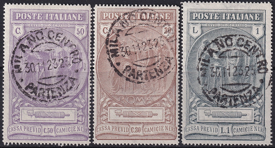 Italy 1923 Sc B17-9 set used CTO Milano Centro cancels