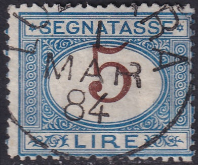 Italy 1874 Sc J17 postage due used Luzzara cancel