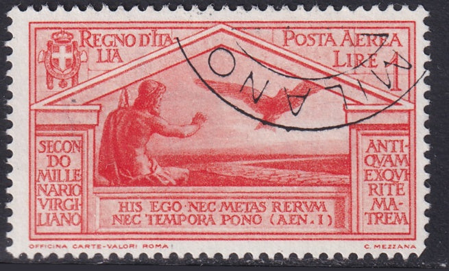 Italy 1930 Sc C24 air post used Milano cancel