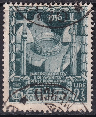 Italy 1938 Sc 408 used small thin