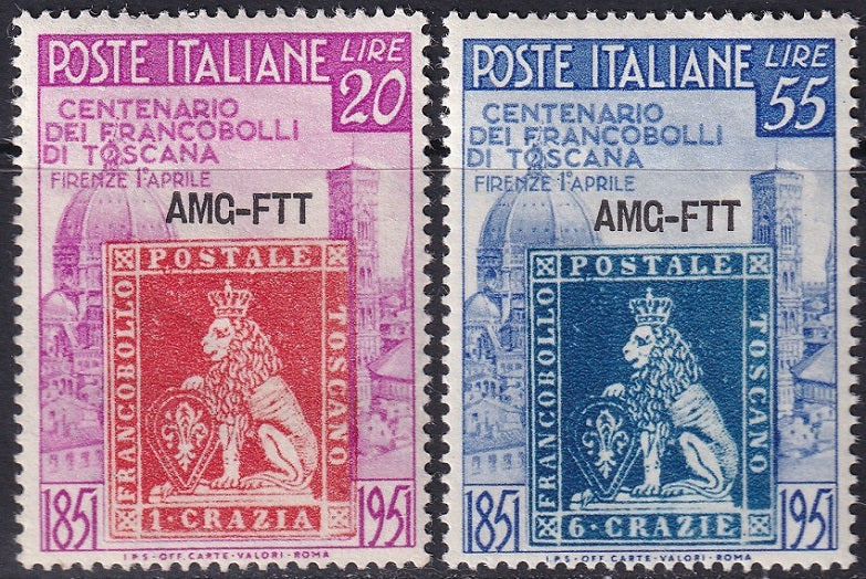 Trieste Zone A 1951 Sc 109-10 set MNH**/MLH*
