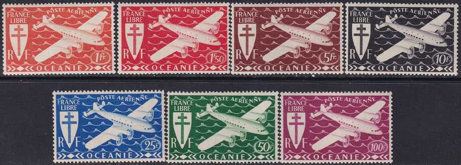 French Polynesia 1942 Sc C3-9 air post set MLH*