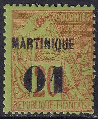 Martinique 1888 Sc 5 MH* heavy hinge