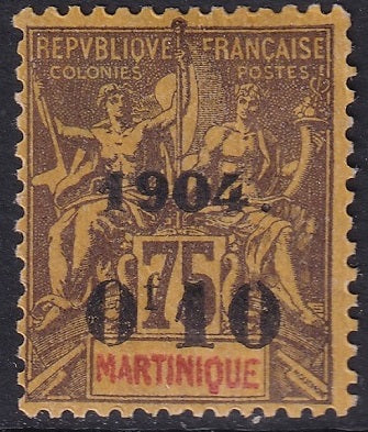 Martinique 1904 Sc 29 MH* thin at top left