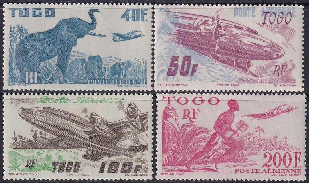 Togo 1947 Sc C14-7 air post set MH*