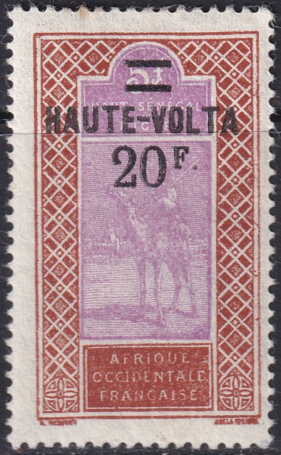 Upper Volta 1927 Sc 42 MH* thin at top