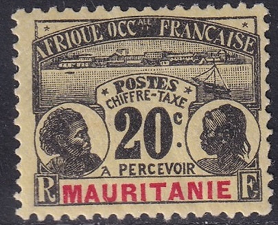 Mauritania 1906 Sc J4 postage due MH*