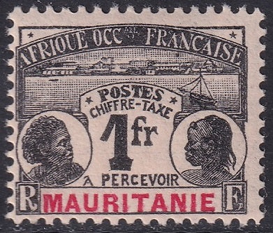 Mauritania 1906 Sc J8 postage due MLH*