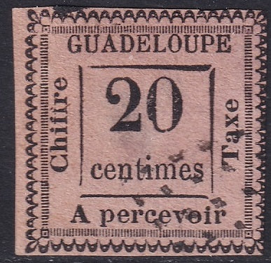 Guadeloupe 1884 Sc J9 postage due used large thin