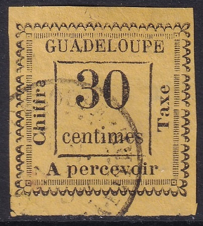 Guadeloupe 1884 Sc J10 postage due used small thin good margins