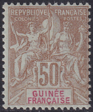 French Guinea 1900 Sc 15 MH* some disturbed gum