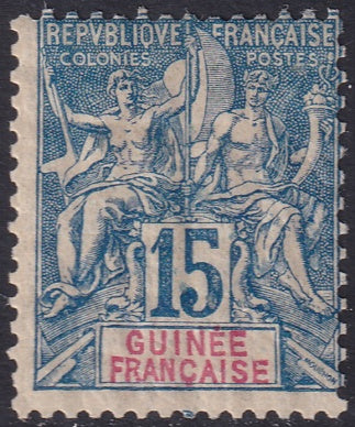 French Guinea 1892 Sc 7 MH* gum crazing