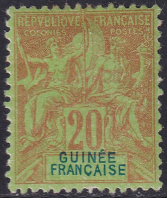 French Guinea 1892 Sc 9 MH* partial gum