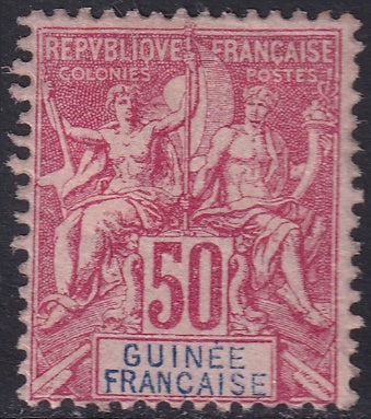 French Guinea 1892 Sc 14 MH* disturbed gum