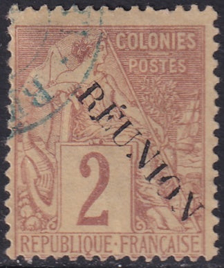 Reunion 1891 Sc 18 used light cancel