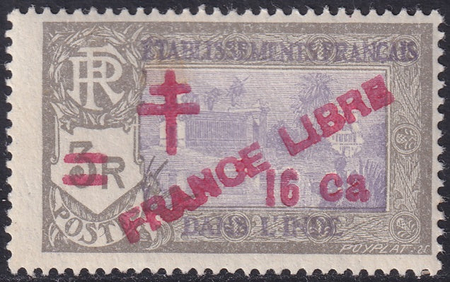 French India 1943 Sc 205 var MLH* "FRANOE" variety