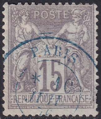 France 1876 Sc 69 used blue Paris cancel type I