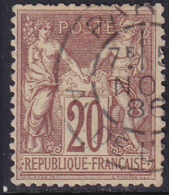 France 1876 Sc 71 used Paris late cancel type I