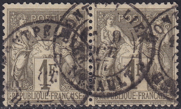 France 1876 Sc 76 pair used Montpellier cancels type I