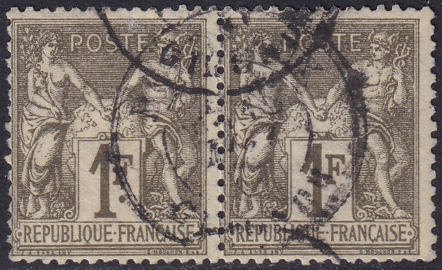 France 1876 Sc 76 pair used Gironne cancels type I