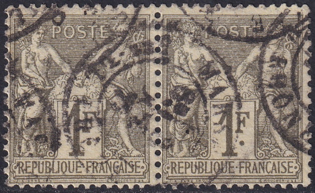 France 1876 Sc 76 pair used Marseille cancels type I