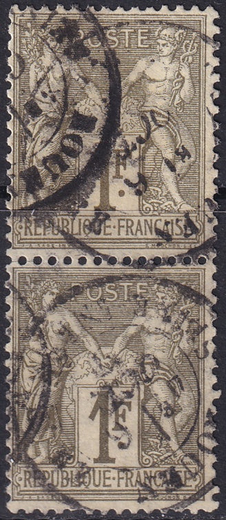 France 1876 Sc 76 pair used type I