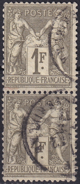 France 1876 Sc 76 pair used type I