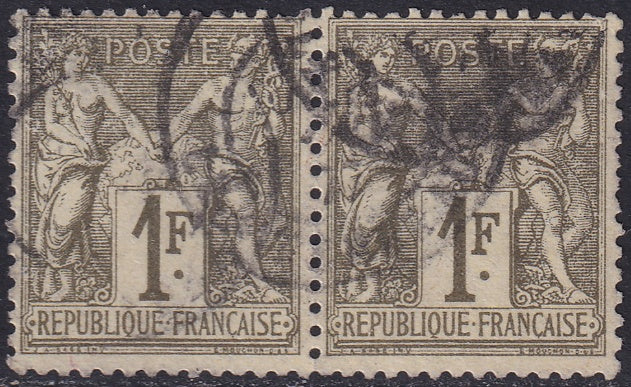 France 1876 Sc 76 pair used type I