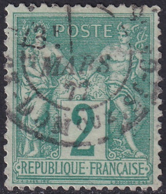 France 1876 Sc 77 used type II